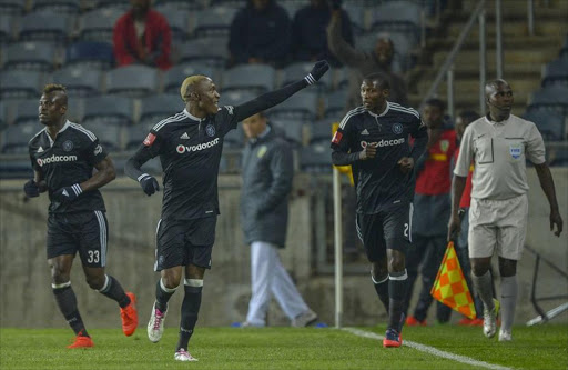 Orlando Pirates striker Tendai Ndoro celebrate a goal against Ajax Cape Town at Orlando Stadium. The team will be hoping to repeat celebrations when they take on rivals Kaizer Chiefs on Saturday.