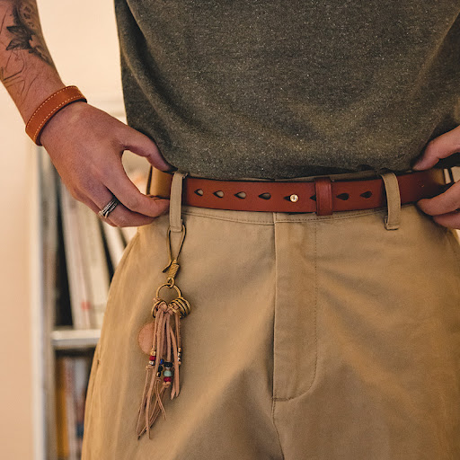 Title 3, Heren Retro riem van verouderd messing, vintage...