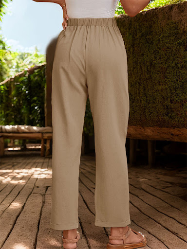 Title 5, Womens solid color simple basic trousers, comf...