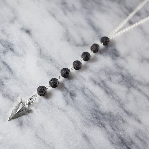 Title 1, Volcanic stone arrow sweater necklace
