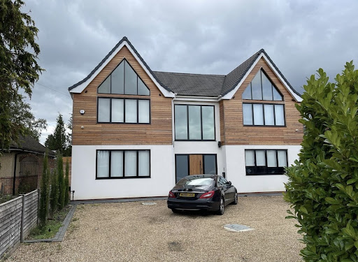 Supplied & fitted, black slimline Aluminium Windows & doors.
