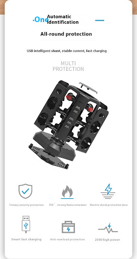 Title 9, European Standard Desktop Socket Board with 4 U...