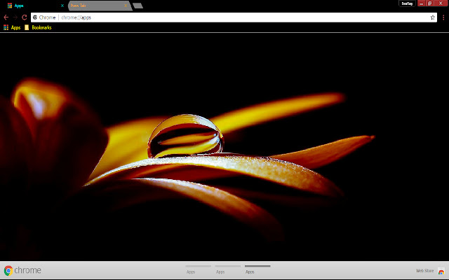 Dark Fall Leaf Water Drop Yellow chrome extension
