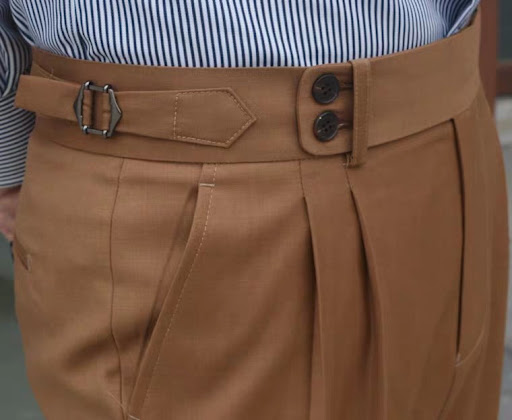 Title 4, Paris Buckle Flanging Slim Suit Broek, slanke p...