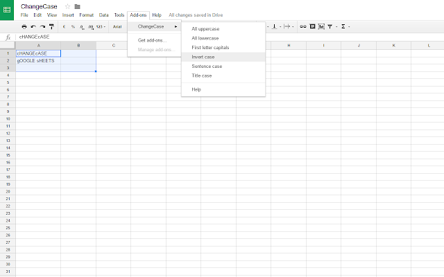 Screenshot of ChangeCase