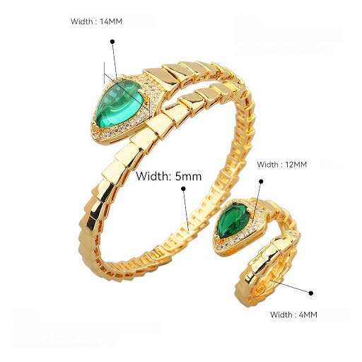 Title 1, Spring Type Snake Bone Bracelet Ring Suit, a un...