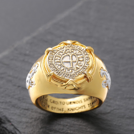 Title 5, Mens Electroplated Valor Gold Coin Ring Elegan...