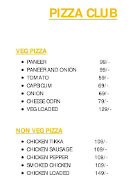 Pizza Club menu 1