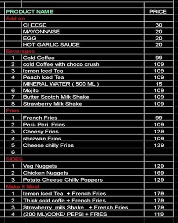 Shawarma Zone menu 