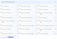 Athidi Shawarmas menu 1