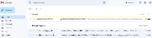 Double Opt in Bestätigungsmail