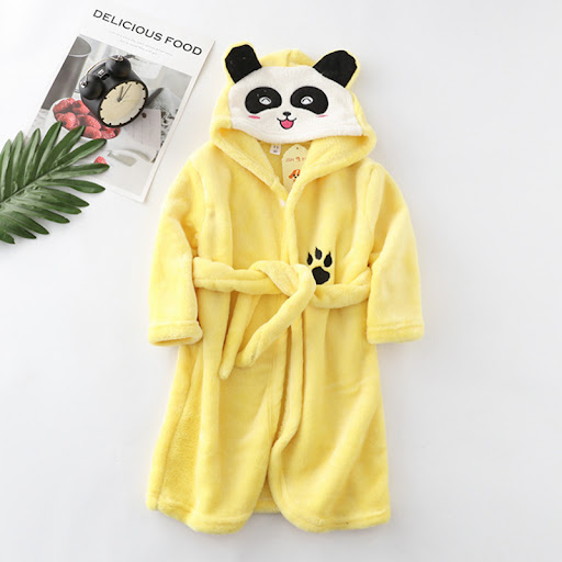 Title 6, Girls Cartoon Hooded Flannel Lace-up Bathrobe, ...