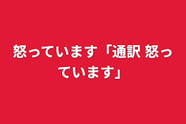 怒っています「通訳 怒っています」