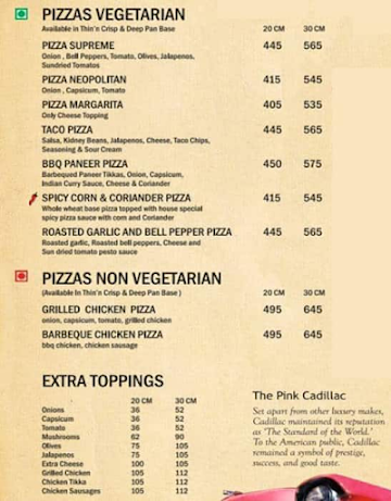 Tomato's menu 