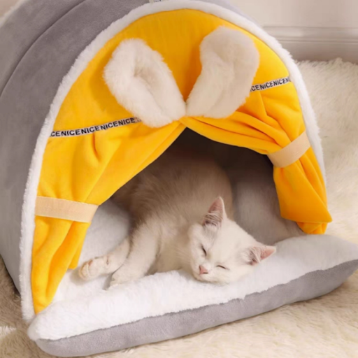 Winter Warm Cat House Super Soft Cozy Cat Sleeping Cave Thicken Cute Kitten Puppy Tents Windproof Cat Bed Nest Pet Suppl