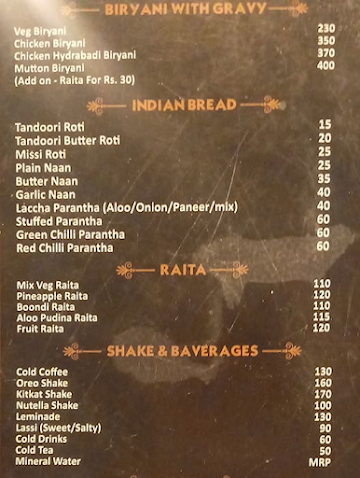 Waka Waka Cafe & Restaurant menu 