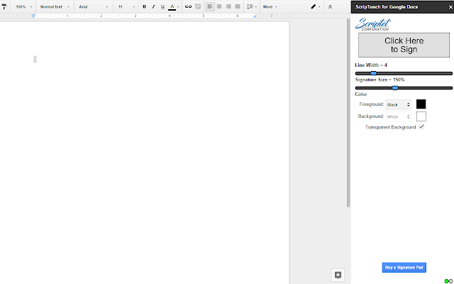 Screenshot of ScripTouch Sign and Save for Google Docs