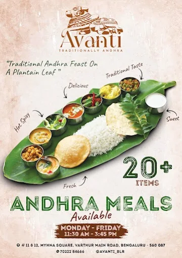 Avanti - Traditionally Andhra menu 