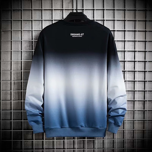 Title 4, Mens round neck loose trendy brand gradient cl...