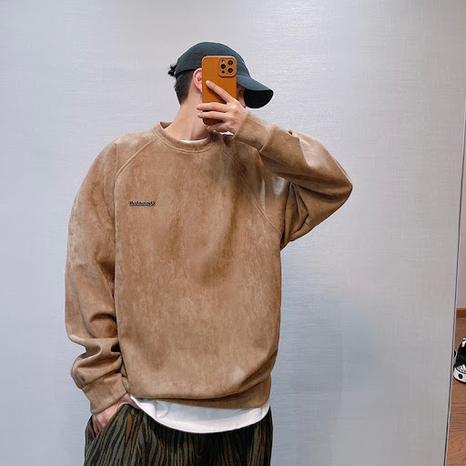 Title 7, Letter Printed Deerskin Cashmere Crewneck Sweat...