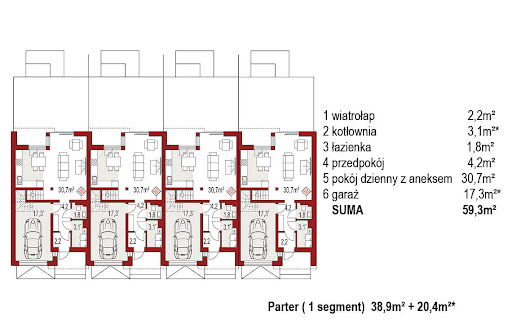 Andrea 4 segmenty - Rzut parteru