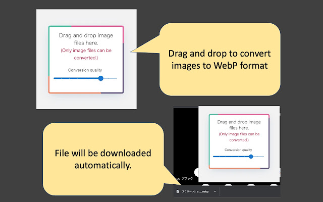 Drag and Drop Webp Converter chrome extension