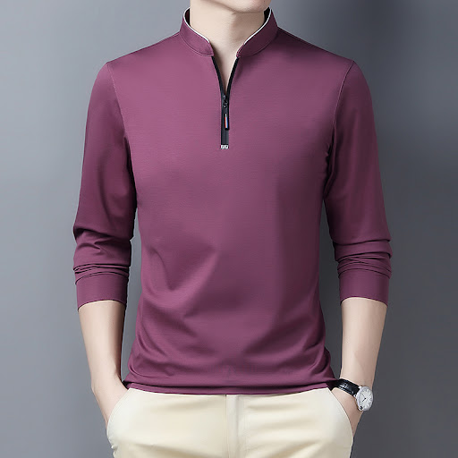 Title 8, Spring Small Stand-up Collar Mens Long-sleeved...