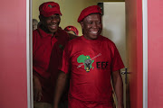 Leader of the EFF, Julius Malema talks to members of the media during a press conference at their offices in Braamfontein, Johannesburg CBD.