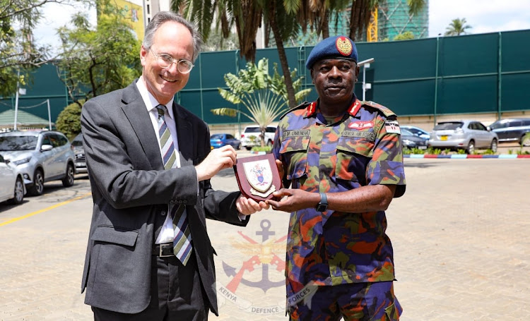 Vice Chief of Defence Forces Lieutenant General John Omenda (left) on May 21, 2024.