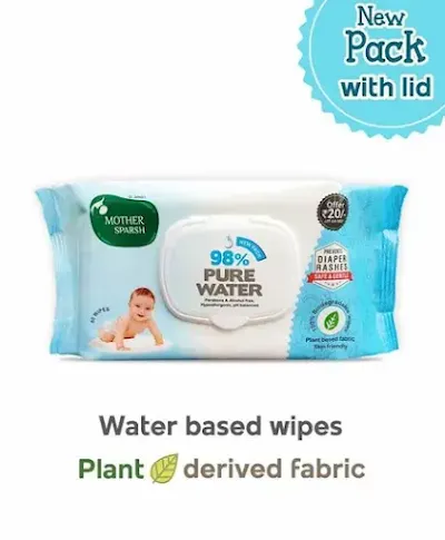 Mother Sparsh 98% Water Wipes - 80 wipes