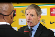 Stuart Baxter (Coach) of South Africa during the 2018 FIFA World Cup Qualifier match between South Africa and Cape Verde at Moses Mabhida Stadium on September 05, 2017 in in Durban, South Africa.