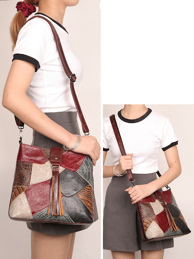 Title 5, Fringed Leather Messenger Bag, Niche Bucket Des...