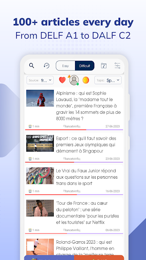 Screenshot Todaii: Learn French by news