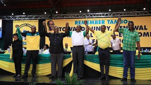 The ANC's new top six leaders have been named at the party's elective conference in Nasrec, Johannesburg. Cyril Ramaphosa was named the new president of the party.