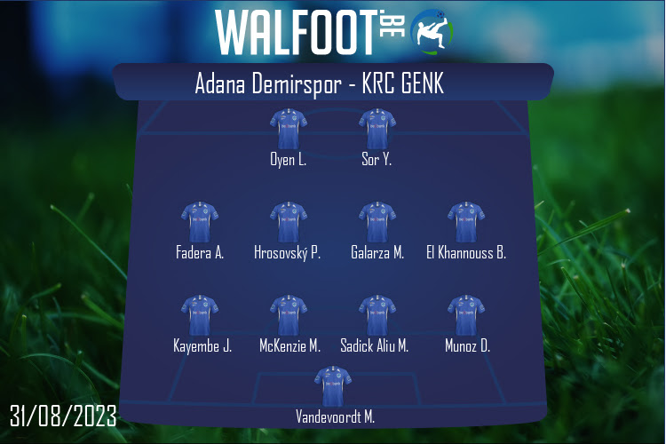 Composition KRC Genk | Adana Demirspor - KRC Genk (31/08/2023)