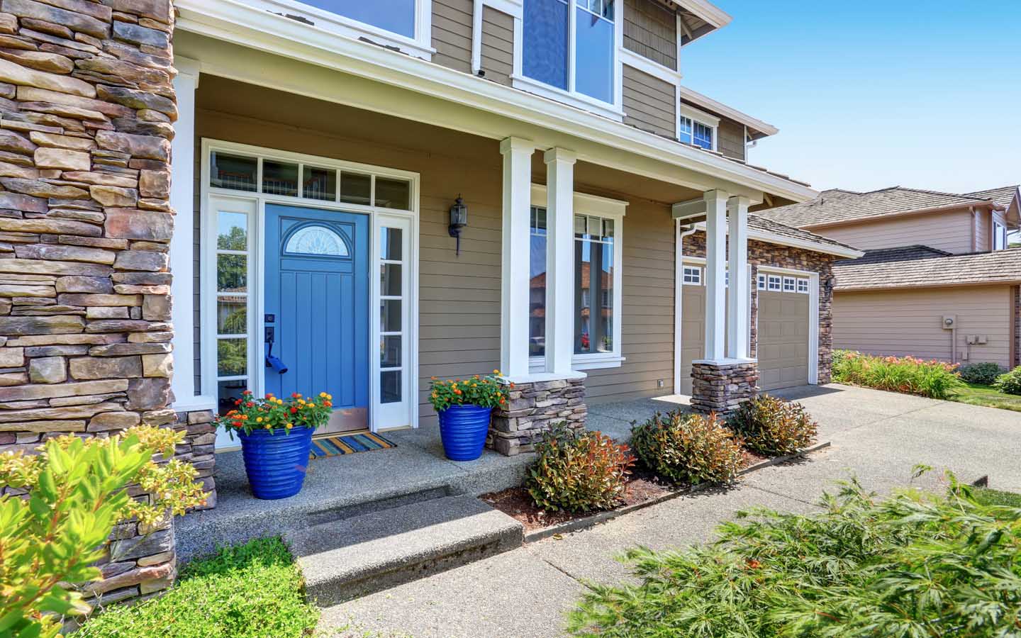 front yard landscape with plants 