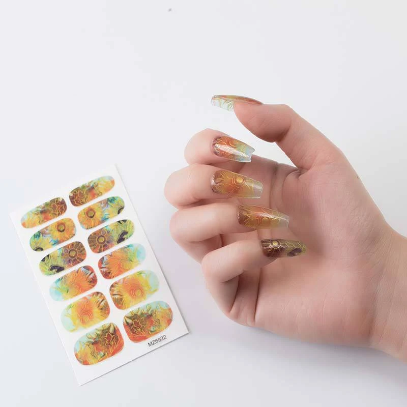 European and American Oil Painting Art Nail Stickers. Achieve artistic manicures effortlessly with these easy-to-apply, 