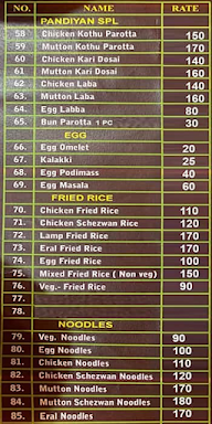 SRI Madurai Pandiyan Restaurant menu 1