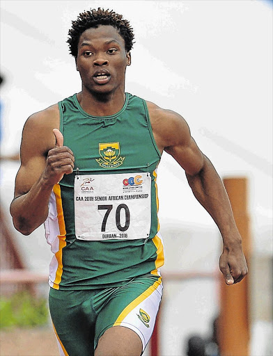 UP AND COMING FAST: Gift Leotlela is one of the rising generation of sprint stars coming through in South Africa.