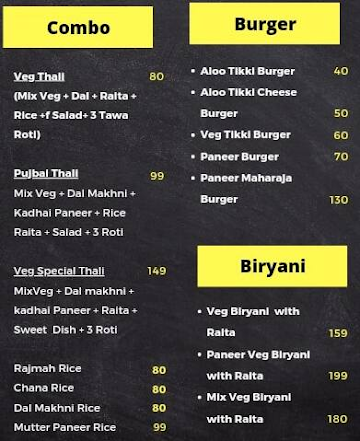 The Volcano Cafe menu 