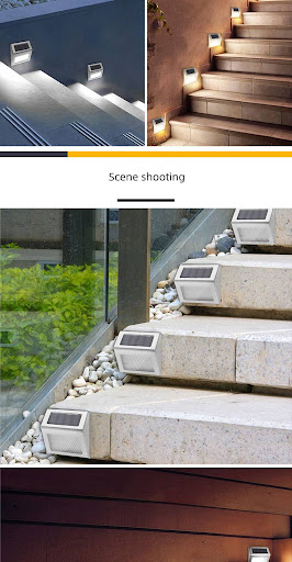Title 3, Solar stair lamp garden courtyard corner 6LED s...