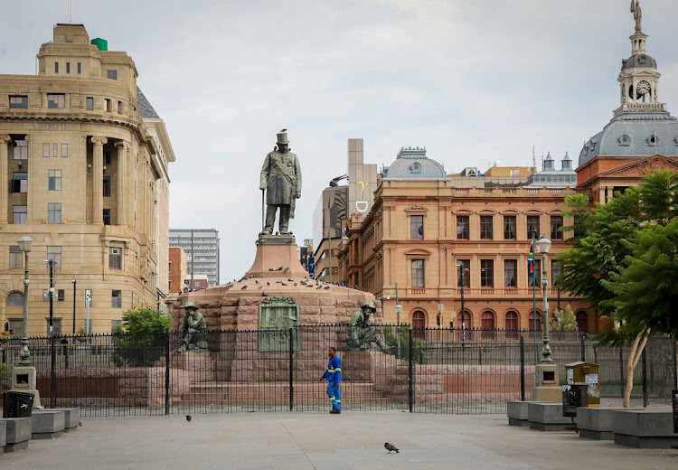 Church Square in Pretoria was deserted on Thursday as most South Africans observed the 21-day lockdown.