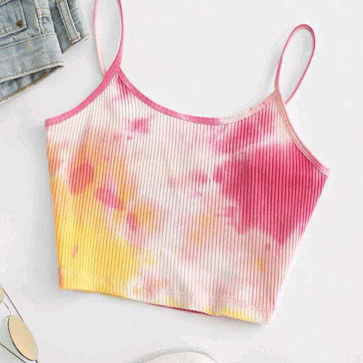 Title 4, Ribbed Tie Dye Crop Camisole for women offers a...