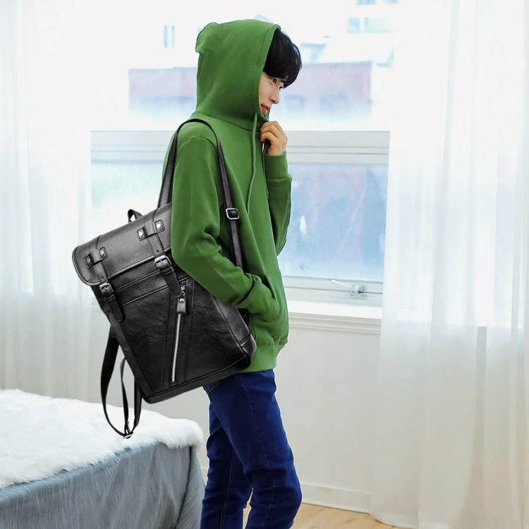Sac à dos scolaire simple Europe et États-Unis, tendance mode, sac ordinateur, voyage. Confortable et pratique, parfait pour l'école et les déplacements.