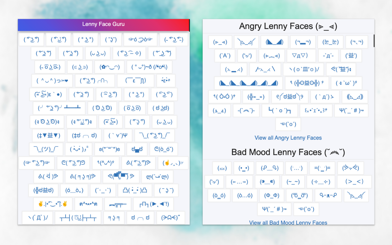 Lenny Face ( ͡° ͜ʖ ͡°) ⚡ Text Faces & Symbols Preview image 1