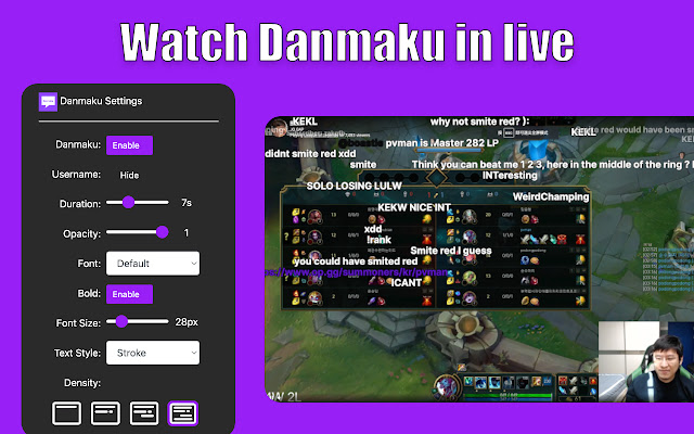 Twitch Danmaku(NicoNico style) chrome extension