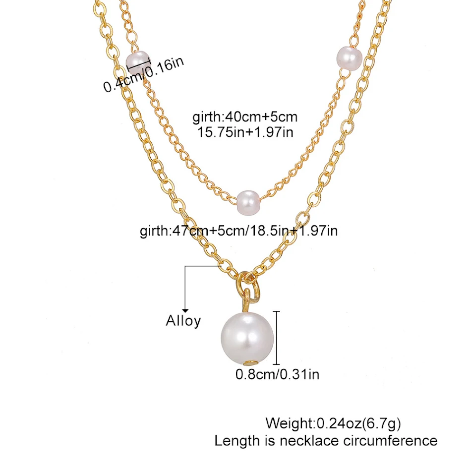 Mode Sieraden Dames Parelkwast Hanger Dubbellaagse Ketting Gouden Parelketting voor Vrouwen, elegant accessoire.