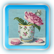 Cross Stitch Flower  Icon