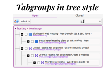 tabFlow - tabgroups in tree style small promo image