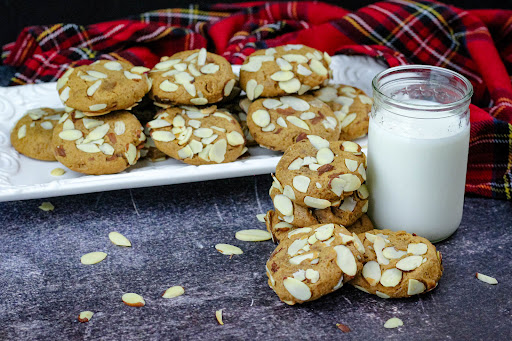 Platter of Almond Gingerbread Cookies.